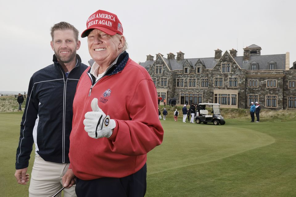 President Donald Trump with his son Eric at Trump International in Doonbeg, Co Clare.
Picture By David Conachy.