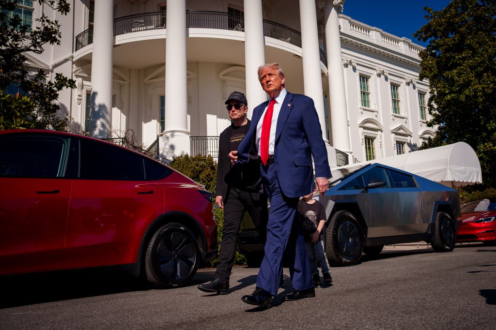 Donald received a series of Tesla cars from Elon on Tuesday