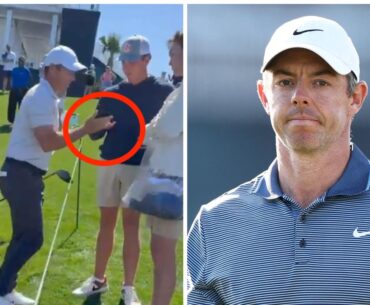 Rory Mcllory takes heckler’s phone, video reaction, Luke Potter Masters sledge