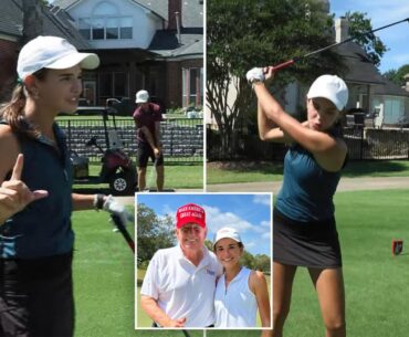 Donald Trump's granddaughter Kai does impression of him