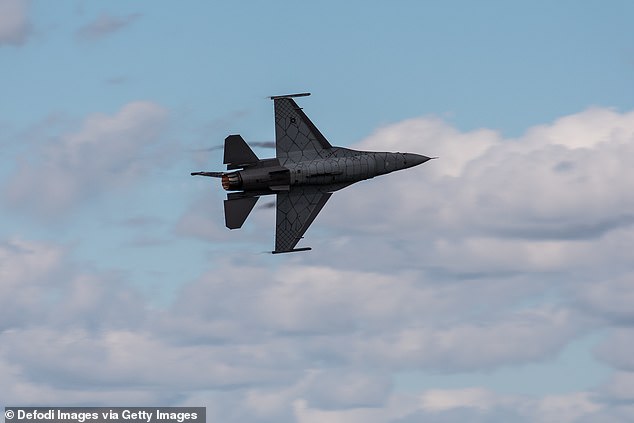 F-16 fighter jets fired off flares to get the attention of the civilian pilot while the president finished a round of golf (Pictured: An F-16 on October 31, 2020)