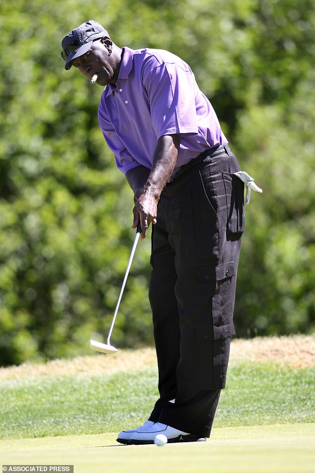 The six-time champion is an avid golf fan, teeing it up with some of the sport's biggest names