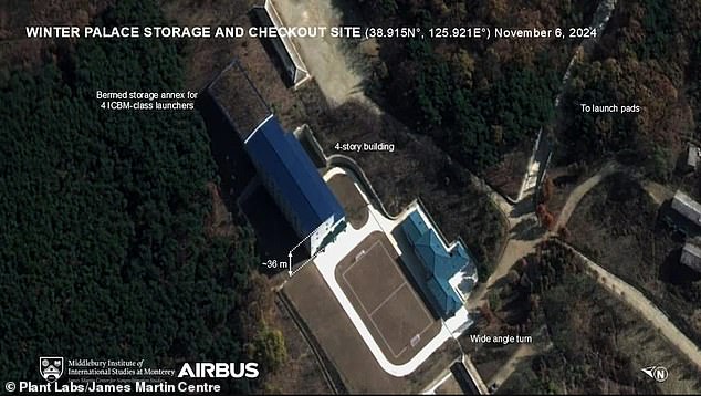 nalysts use near-infrared images to reveal concrete base ideal for launching long-range missiles at site on outskirts of Pyongyang