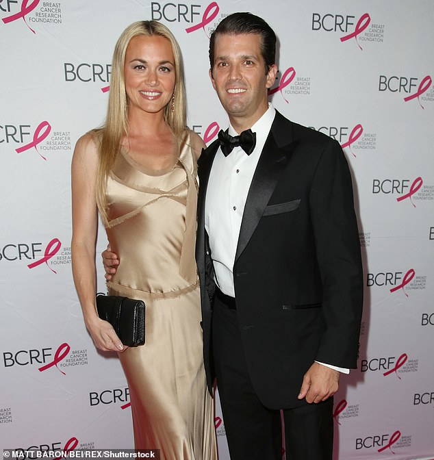 DailyMail.com revealed Thursday that Woods is dating the ex-wife of Donald Trump Jr (right)