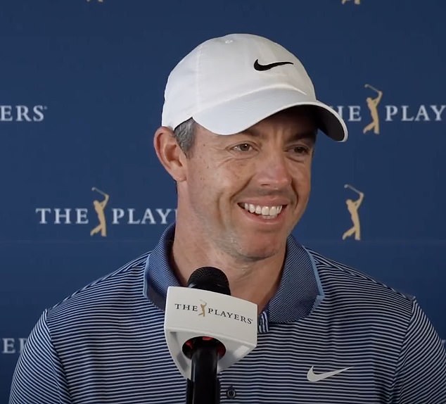 McIlroy smiled during the press conference but refused to talk about the incident with Potter