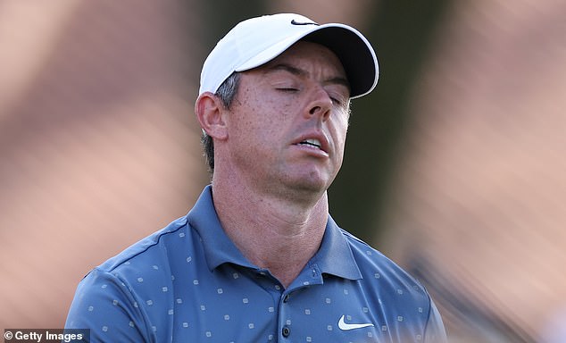 Rory McIlroy was among the players to toil in brutal conditions during the third round