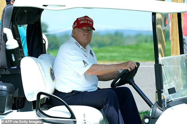 Donald Trump likes to drive his own golf cart when he plays