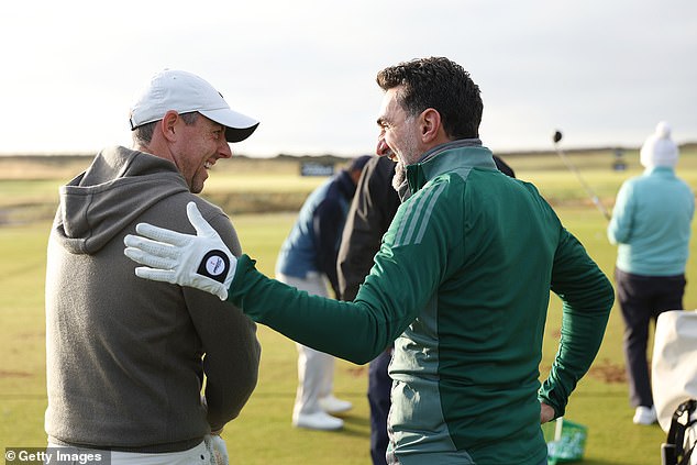Yasir Al-Rumayyan (right), pictured with Rory McIlroy, is the governor of the Saudi Public Investment Fund and chairman of the rival LIV Golf circuit