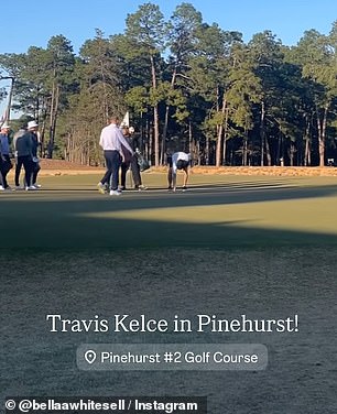 Kelce nailed a putt in front of the crowd
