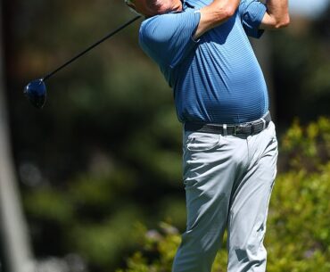Couples hated his second shot from hole No 18 during the second round of the Hoag Classic