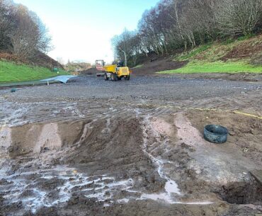 Glencruitten Golf Club in the Argyll and Bute town had the turf delivered to the car park at around 12.30pm on March 18 to redo the eighth hole (pictured before renovations)
