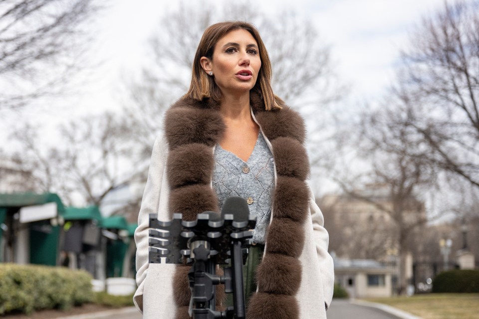 Alina Habba speaking to reporters outside the White House.