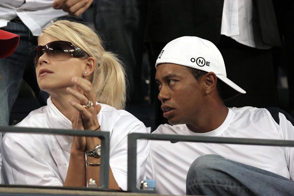 Elin Nordegren, Tiger Woods in attendance for US Open 2006 Men''s Finals, USTA National Tennis Center, Flushing Meadows, NY, September 10, 2006. Photo by: Rob Rich/Everett Collection