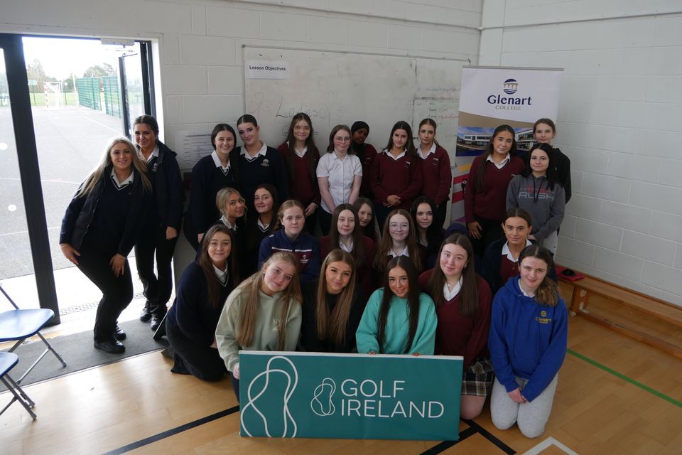 Students from Glenart College at their 'Girls Get Into Golf' event with Golf Ireland.