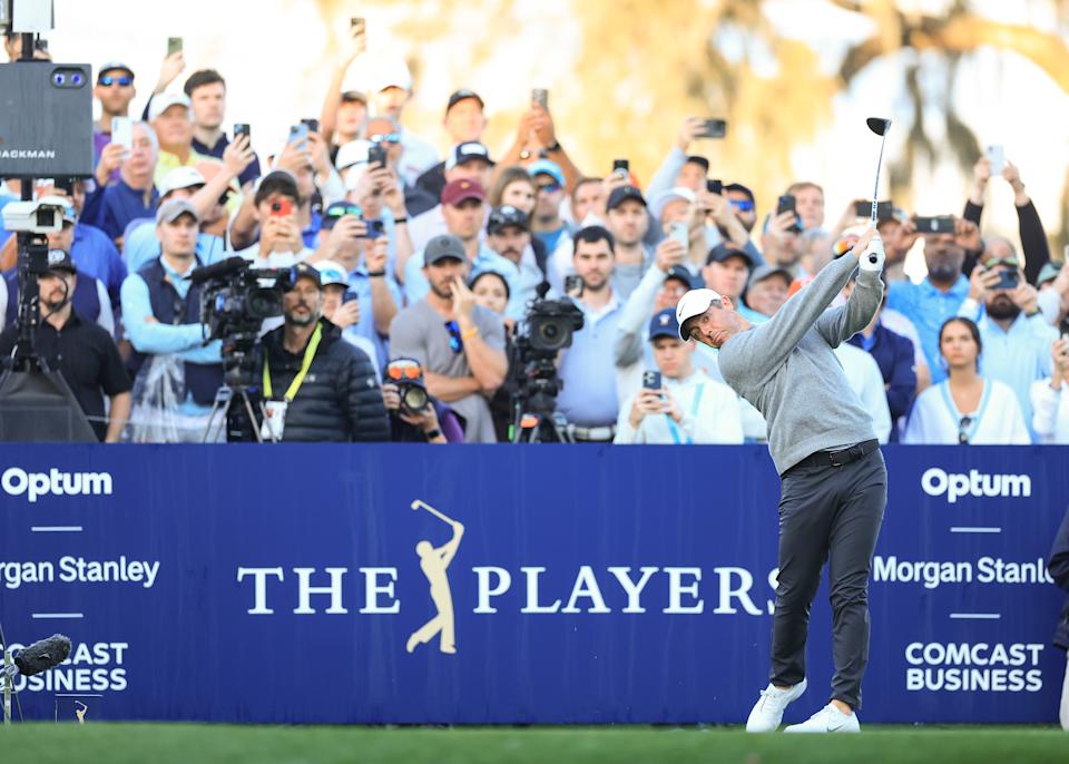 PONTE VEDRA BEACH, FLORIDA - MARCH 14: Rory McIlroy of Northern Ireland plays his tee shot on the 10th hole during the second round of THE PLAYERS Championship 2025 at TPC Sawgrass on March 14, 2025 in Ponte Vedra Beach, Florida. (Photo by David Cannon/Getty Images)