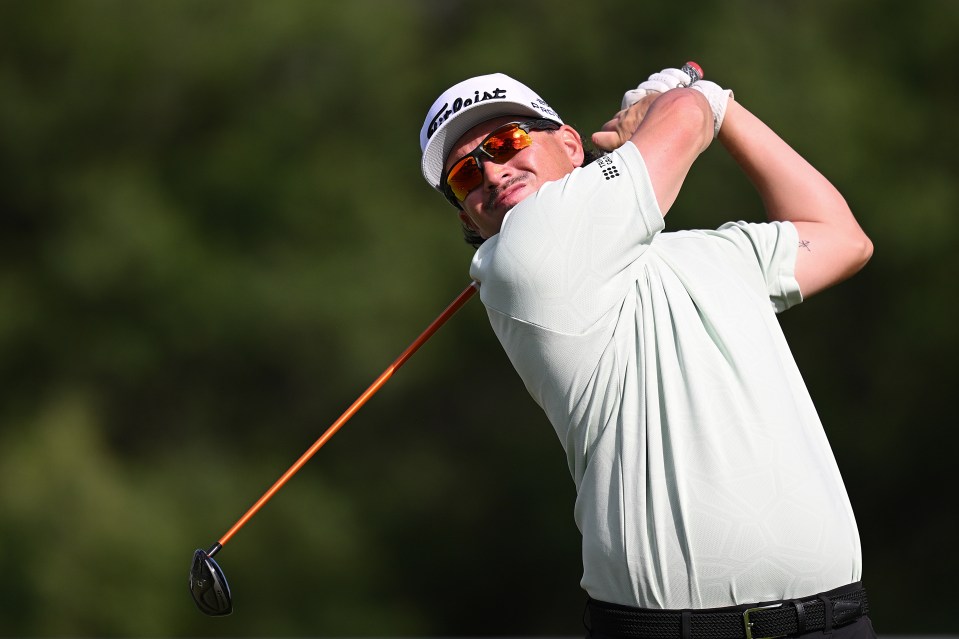 Ewen Ferguson of Scotland teeing off at the Joburg Open.