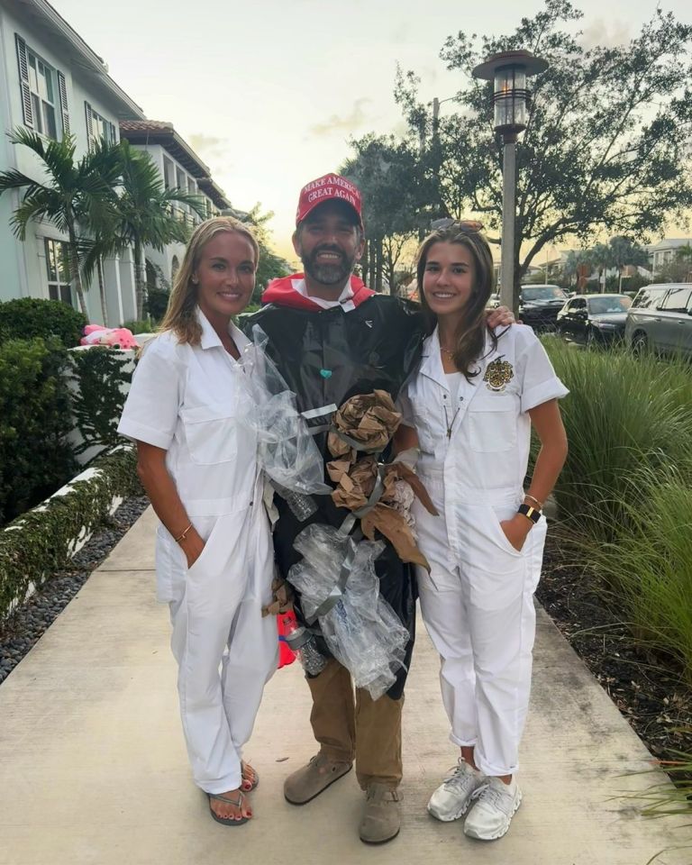 Vanessa Trump (left), her ex-husband Donald Trump Jr. (center) and their daughter Kai Madison Trump (right) dressed up for Halloween