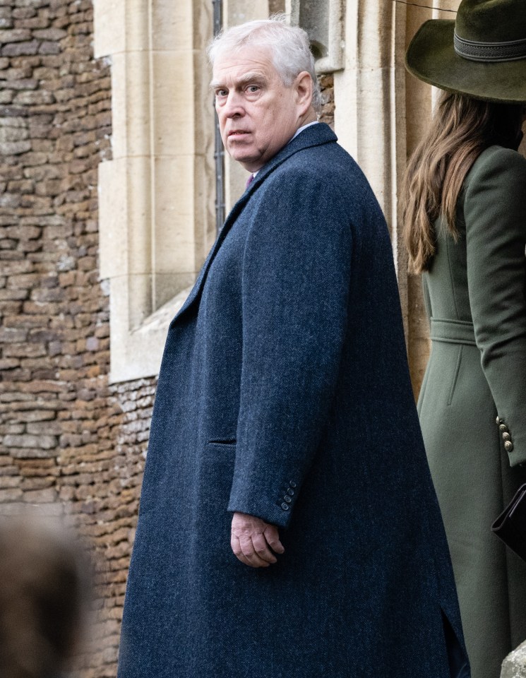 Prince Andrew at a Christmas Day service.