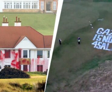 Donald Trump Scotland golf resort vandalised by pro Palestinian group over Gaza takeover plan