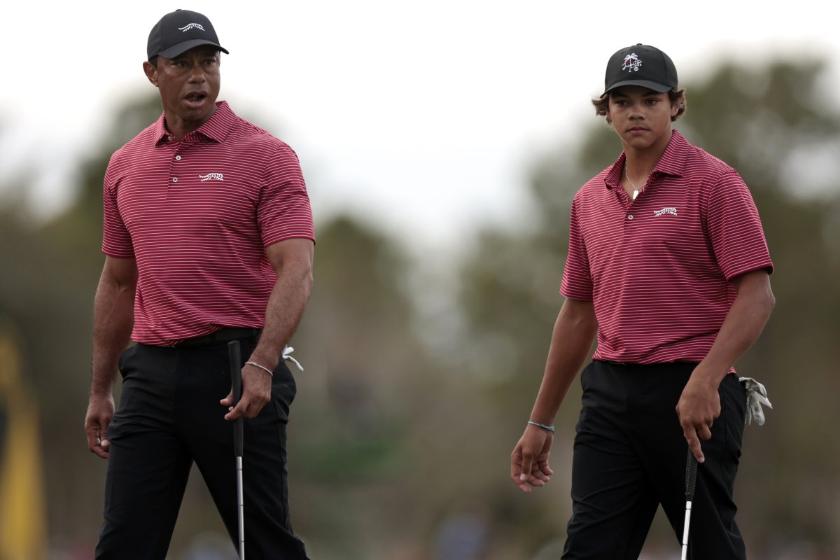 Tiger Woods and Charlie Woods