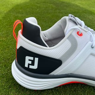 FootJoy 2025 HyperFlex golf shoe in the red/white/black colourway