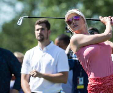 Paige Spiranac shows off her southern belle side with blue dress at the Masters