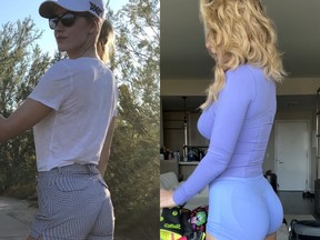Paige Spiranac shows off her fitness gains in side-by-side pictures.