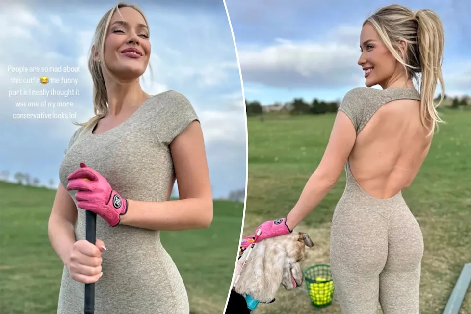 Paige Spiranac hits back at critics ‘mad’ about her ‘conservative’ golf outfit.  