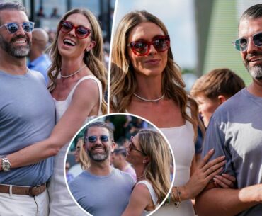 Donald Trump Jr. and girlfriend Bettina Anderson can't keep hands off each other at LIV Golf Miami 2025