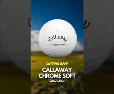 Cutting open a Callaway Chrome Soft Triple Track golf ball #golf #golfballs #callawaygolf