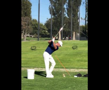 Matt Wolff Golf Swing, Riviera, 2018, Down the Line #mattwolff