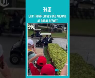 Eric Trump Drives Donald Trump around on a Golf Cart after LIV golf event. | #shorts