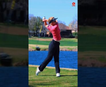 grace charis golf slow motion swing #gracecharis #golfshorts
