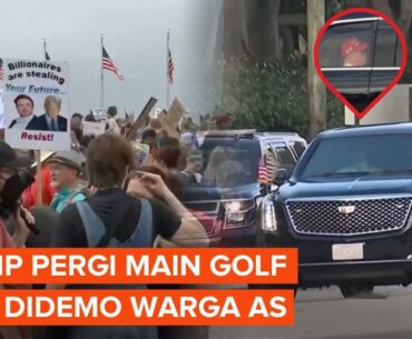 Momen Trump Pergi Main Golf Saat Warga AS Gelar Demo Besar-besaran