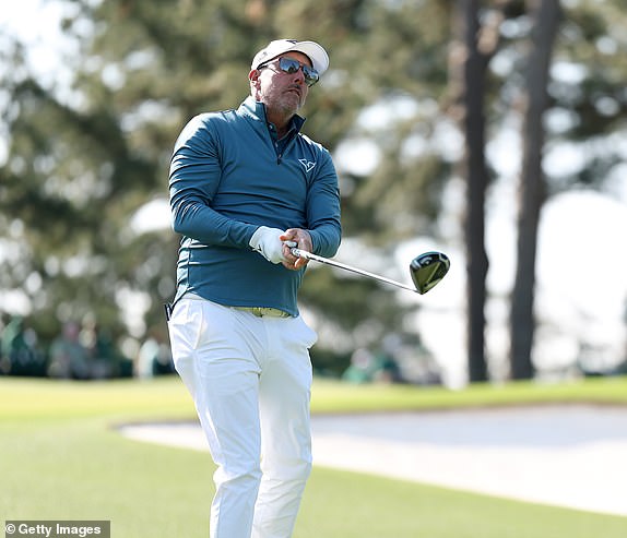 AUGUSTA, GEORGIA - APRIL 09: Phil Mickelson of the United States plays his shot from the third tee during a practice round prior to the 2025 Masters Tournament at Augusta National Golf Club on April 09, 2025 in Augusta, Georgia. (Photo by Richard Heathcote/Getty Images)