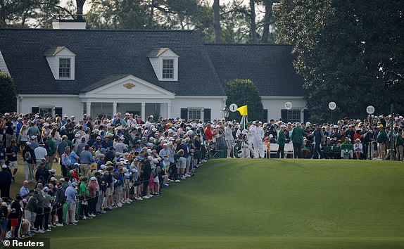 Golf - The Masters - Augusta National Golf Club, Augusta, Georgia, U.S. - April 11, 2025 England's Justin Rose walks onto the tee box on the 1st hole during the second round REUTERS/Mike Blake