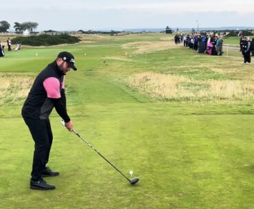 Jordan Smith Golf Swing Tee Shot Down The Line St Andrews 2024 Dunhill Day 4, Hole 3