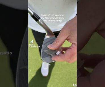 Peeling Plastic off the Callaway Jaws Raw | Golf Gear Satisfaction! #golf #satisfying #themasters