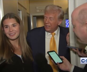 Trump & Kai Trump talk w/ reporters on Air Force 1 returning from Miami UFC fight: "Kai, fake news"