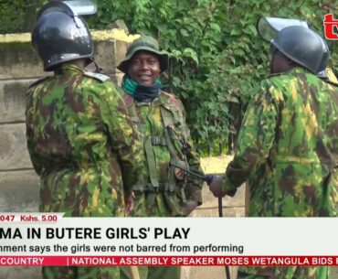 Butere Girls sing national anthem and left the stage at the Kenya National Drama and Film Festivals