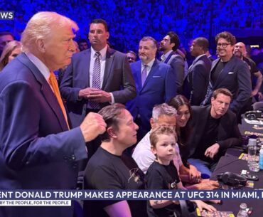 President Trump at UFC 314, joined by Elon Musk, Kash Patel, Ted Cruz, RFK Jr. Kai Trump, X Musk