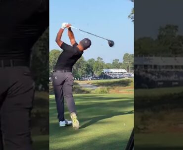 xander schauffele golf swing slow motion down the line