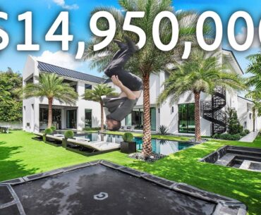 INSIDE a $14,950,000 BRAND NEW MANSION in DELRAY BEACH with an IN GROUND TRAMPOLINE