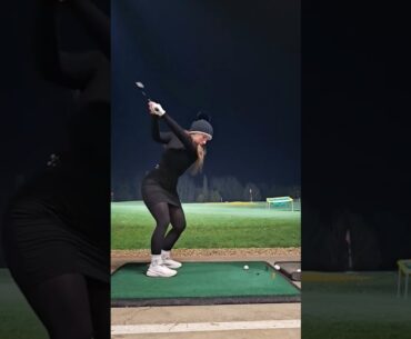 Asian female golfer swing #short