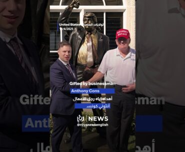 Trump unveils 7-foot bronze statue of himself at his Florida golf course