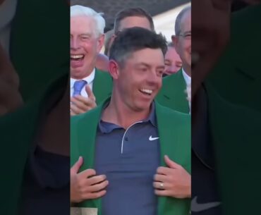 Rory McIlroy receives his Green Jacket. #themasters