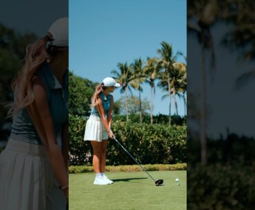 Rate my swing on a scale of 1-10 ⛳️🔥 #golfgirl #golf #golfswing #golfer
