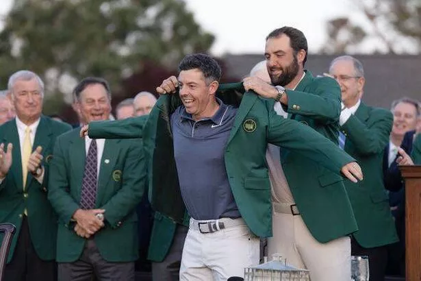 Rory McIlroy tries on the green jacket this month