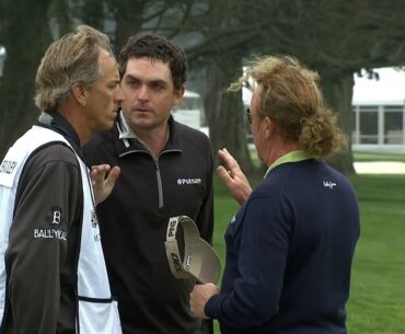 Keegan Bradley and Miguel Angel Jimenez dispute at Cadillac Match Play