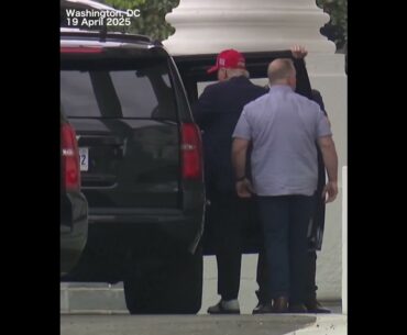 Donald Trump goes to Trump National Golf Club